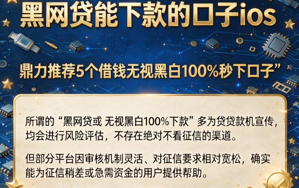 黑网贷能下款的口子ios,鼎力推荐5个借钱无视黑白100%秒下口子