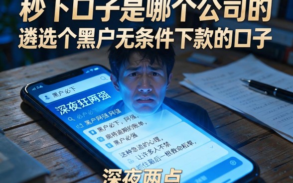 秒下口子是哪个公司的,遴选五个黑户无条件下款的口子