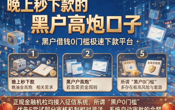 晚上秒下款的黑户高炮口子,罗列5个黑户借钱0门槛极速下款平台