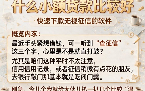 什么小额贷款比较好,概览五个快速下款无视征信的软件