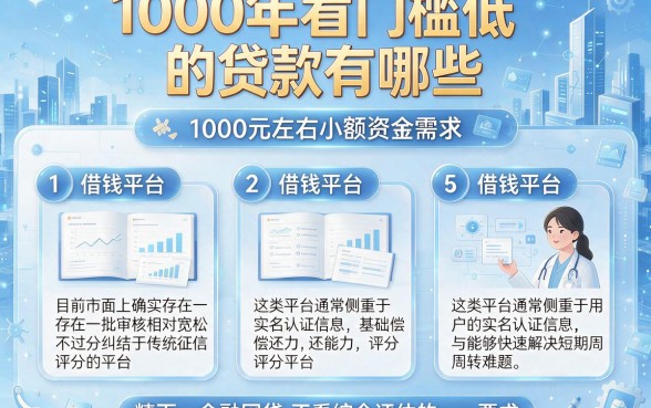 1000左右门槛低的贷款有哪些,细致阐述5个借钱平台不看综合评估的app