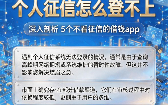 个人征信怎么登不上,深入剖析5个不看征信的借钱app