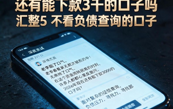 还有能下款3千的口子吗,汇整5个不看负债查询的口子