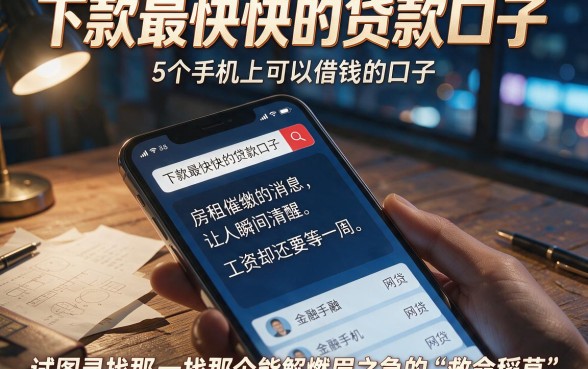 下款最快快的贷款口子,详尽说明5个手机上可以借钱的口子