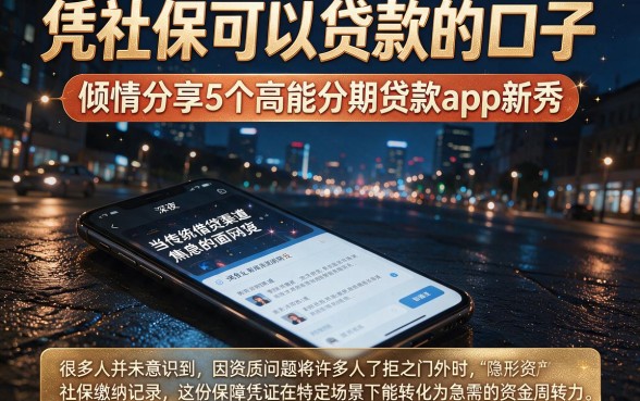 凭社保可以贷款的口子,倾情分享5个高能分期贷款app新秀