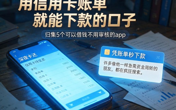 用信用卡账单就能下款的口子,归集5个可以借钱不用审核的app