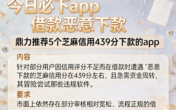 今日必下app借款恶意下款,鼎力推荐5个芝麻信用439分下款的app