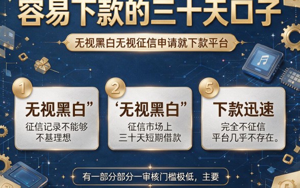容易下款的三十天口子,枚举5个无视黑白无视征信申请就下款的平台