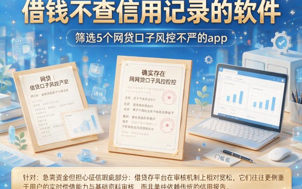 借钱不查信用记录的软件,筛选5个网贷口子风控不严的app