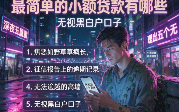 最简单的小额贷款有哪些，理出五个无视黑白户口子