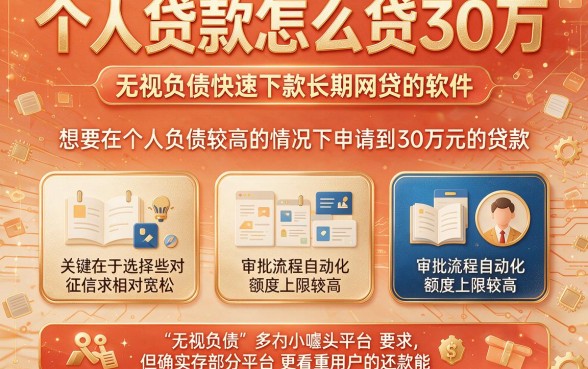 个人贷款怎么贷30万，陈列5个无视负债快速下款长期网贷的软件