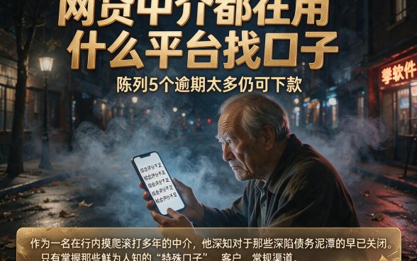 网贷中介都在用什么平台找口子，陈列5个逾期太多仍可下款的软件