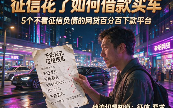 征信花了如何借款买车，详细阐述5个不看征信负债的网贷百分百下款平台