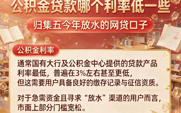 公积金贷款哪个利率低一些,归集五个今年放水的网贷口子