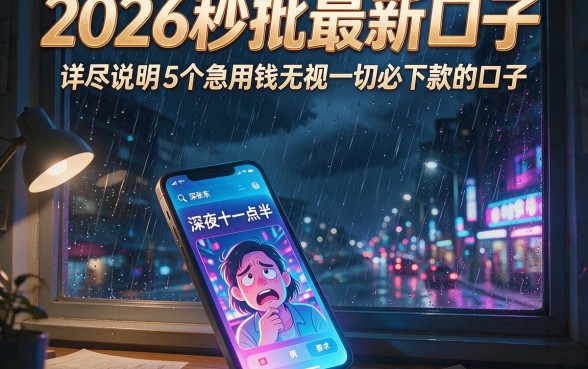 2026秒批最新口子，详尽说明5个急用钱无视一切必下款的口子