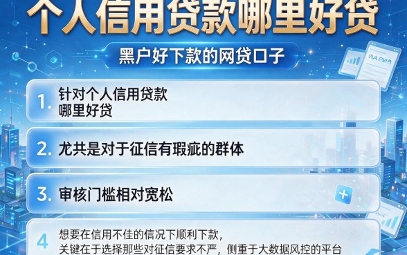 个人信用贷款哪里好贷,详细阐述五个黑户好下款的网贷口子