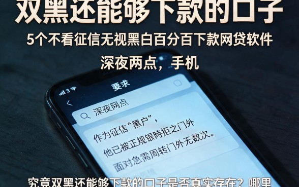 双黑还能够下款的口子,详细阐述5个不看征信无视黑白百分百下款网贷软件