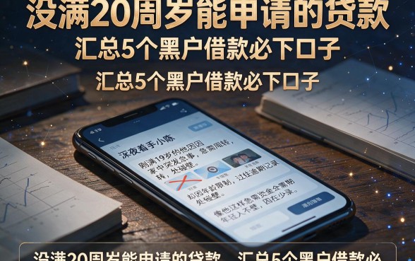 没满20周岁能申请的贷款，汇总5个黑户借款必下口子