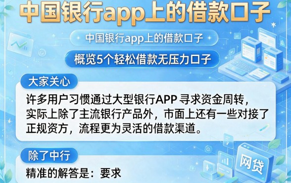 中国银行app上的借款口子，概览5个轻松借款无压力口子