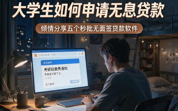 大学生如何申请无息贷款，倾情分享五个秒批无面签贷款软件