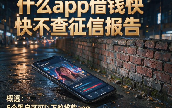 什么app借钱快不查征信报告，概括5个黑户可以下的贷款app