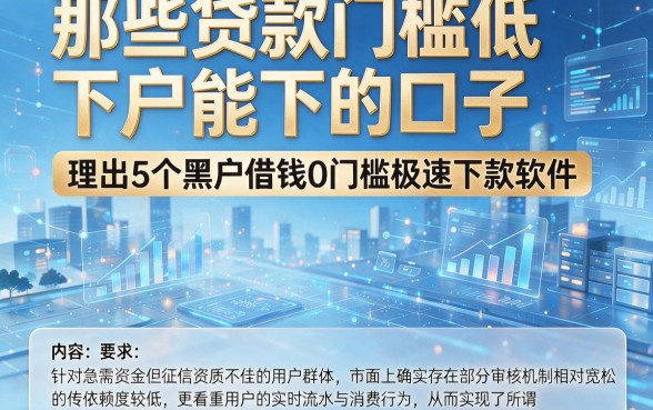 那些贷款门槛低下户能下的口子,理出5个黑户借钱0门槛极速下款软件