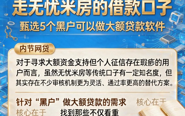 走无忧米房的借款口子,甄选5个黑户可以做大额贷款软件