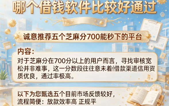 哪个借钱软件比较好通过,诚意推荐五个芝麻分700能秒下的平台