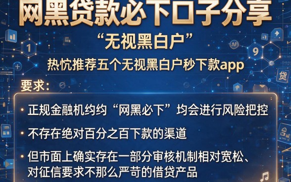 网黑贷款必下口子分享,热忱推荐五个无视黑白户秒下款app