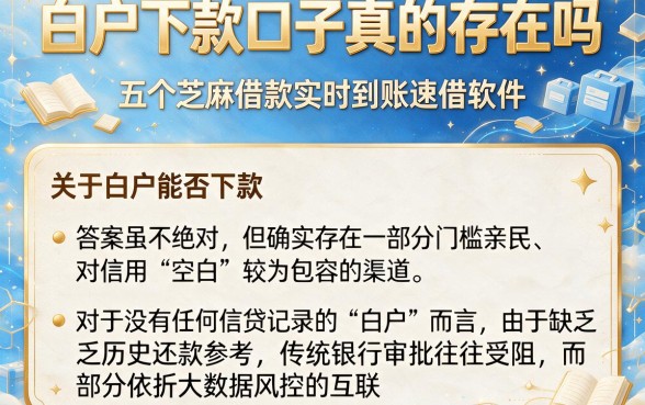 白户下款口子真的存在吗,深入剖析五个芝麻借款实时到账速借软件