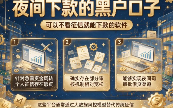 夜间下款的黑户口子,整理五个可以不看征信就能下款的软件