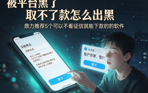 被平台黑了取不了款怎么出黑,鼎力推荐5个可以不看征信就能下款的软件