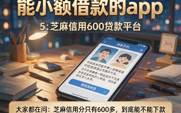 能小额借款的app,概括5个芝麻信用600贷款平台