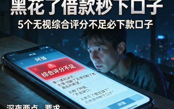 黑花了借款秒下口子,详细阐述5个无视综合评分不足必下款口子