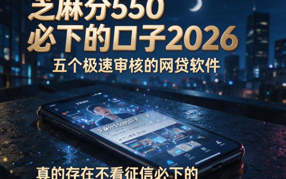 芝麻分550必下的口子2026，整理五个极速审核的网贷软件