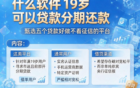 什么软件19岁可以贷款分期还款,甄选五个贷款好做不看征信的平台