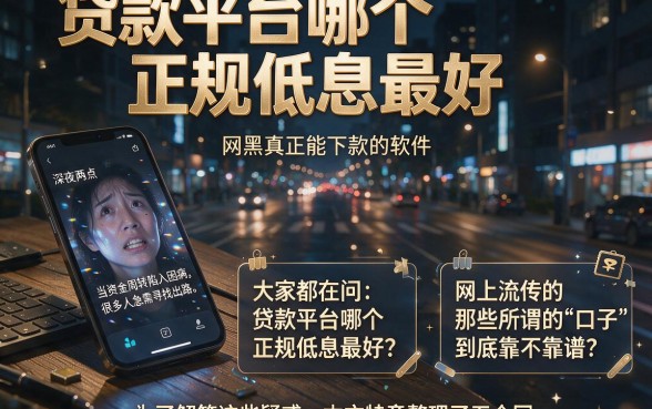 贷款平台哪个正规低息最好，整理五个网黑真正能下款的软件