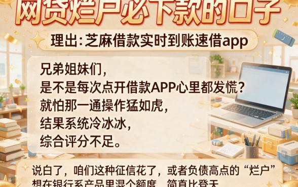 网贷烂户必下款的口子,理出五个芝麻借款实时到账速借app