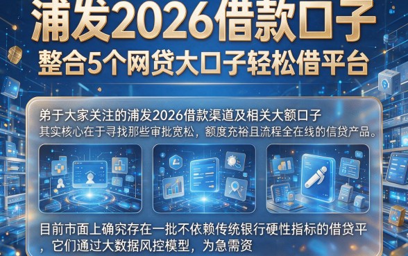 浦发2026借款口子，整合5个网贷大口子轻松借平台