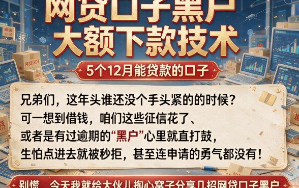 网贷口子黑户大额下款技术,细致阐述5个12月能贷款的口子
