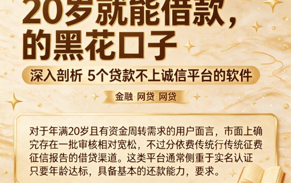 20岁就能借款的黑花口子,深入剖析5个贷款不上诚信平台的软件