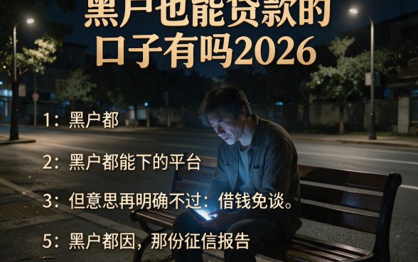 黑户也能贷款的口子有吗2026,胪列五个黑户都能下的平台