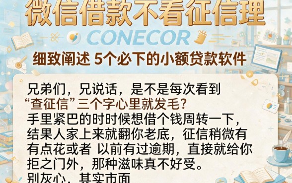 微信借款不看征信理，细致阐述5个必下的小额贷款软件
