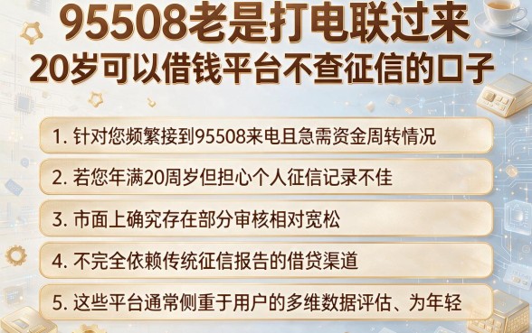 95508老是打电联过来，条列五个20岁可以借钱平台不查征信的口子