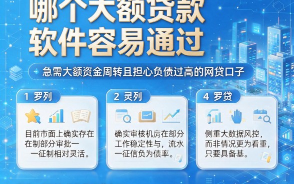 哪个大额贷款软件容易通过,罗列5个不看负债的网贷口子