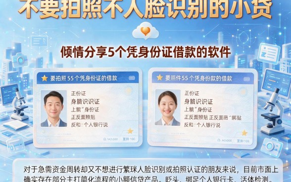 不要拍照不人脸识别的小贷，倾情分享5个凭身份证借款的软件