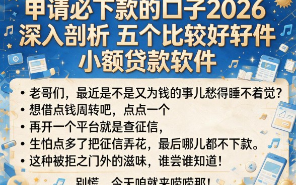 申请必下款的口子2026,深入剖析五个比较好的小额贷款软件