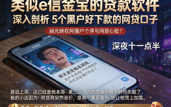 类似e信金宝的贷款软件,深入剖析5个黑户好下款的网贷口子