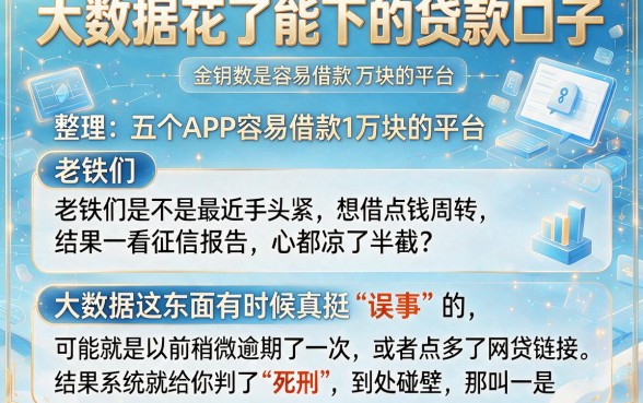 大数据花了能下的贷款口子,整理五个APP容易借款1万块的平台