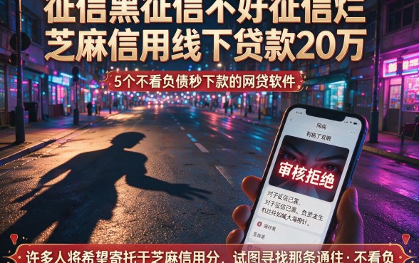 征信黑征信不好征信烂芝麻信用线下贷款20万，细致阐述5个不看负债秒下款的网贷软件